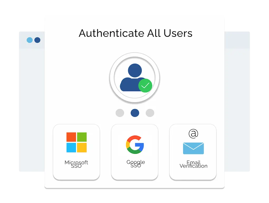 Authenticate All Users-2 Authenticate all users with Google or Microsoft OAuth 2.0 or email verification