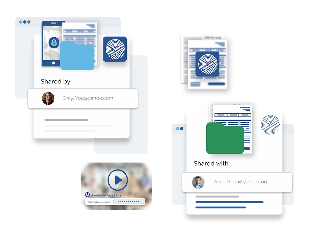Secure Evidence Sharing Diagram demonstrating Locktera for storing and sharing highly sensitive evidence files