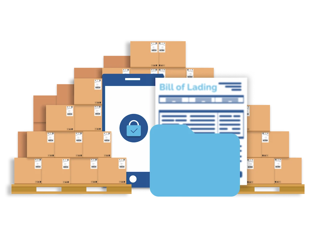 Secure Shipping Documents Diagram demonstrating shipping documents for each package are secure with Locktera.